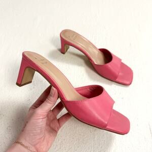 A New Day Peach Pink Lindie Heeled Mules, Size 6.5
